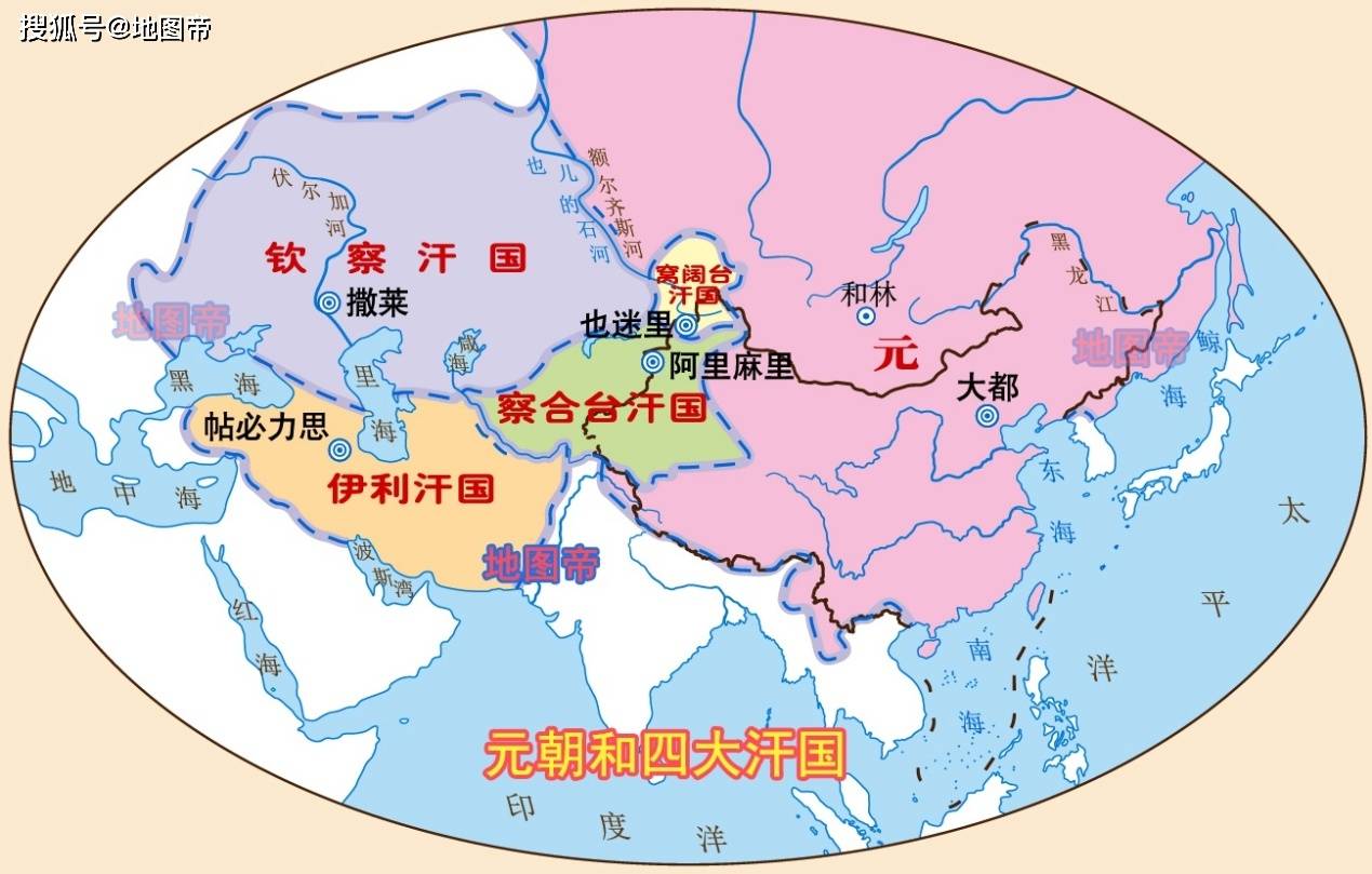 原创钓鱼城之战,蒙古帝国西征,元朝简史(11幅地图)