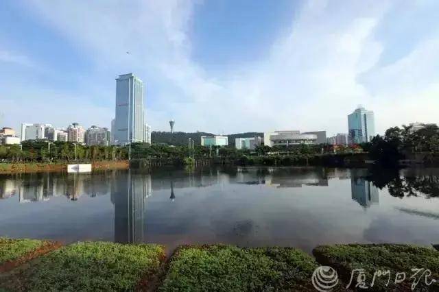 市筼筜湖保护中心改造建设了筼筜湖环湖口袋公园目前建设情况"一环,五