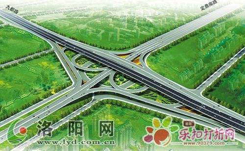 互通立交桥,在南昌路,青岛路,定鼎路则通过平行匝道形成简易菱形立交