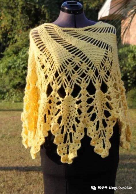 「针织作品」60款美丽优雅的钩花披肩设计