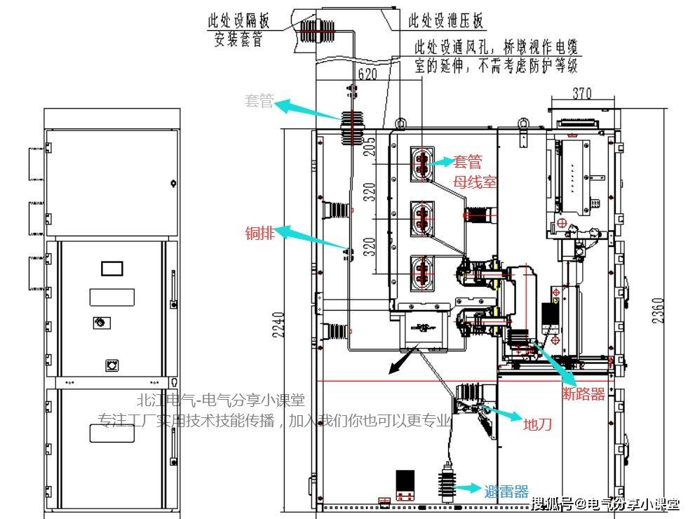 kyn28柜主变进线柜为何带地刀二个方案有何区别图纸能不能看懂细品