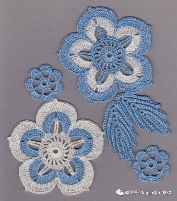 「针织作品」45个时尚的钩针三维花卉设计图案