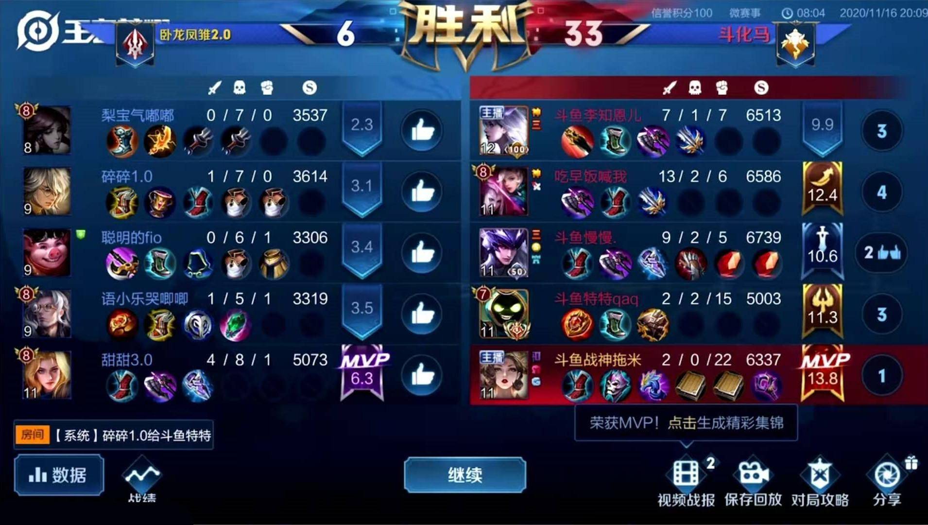 挑战|斗化马挑战KPL极限，4核体系8分钟成型，斗鱼拖米武则天掌控全局