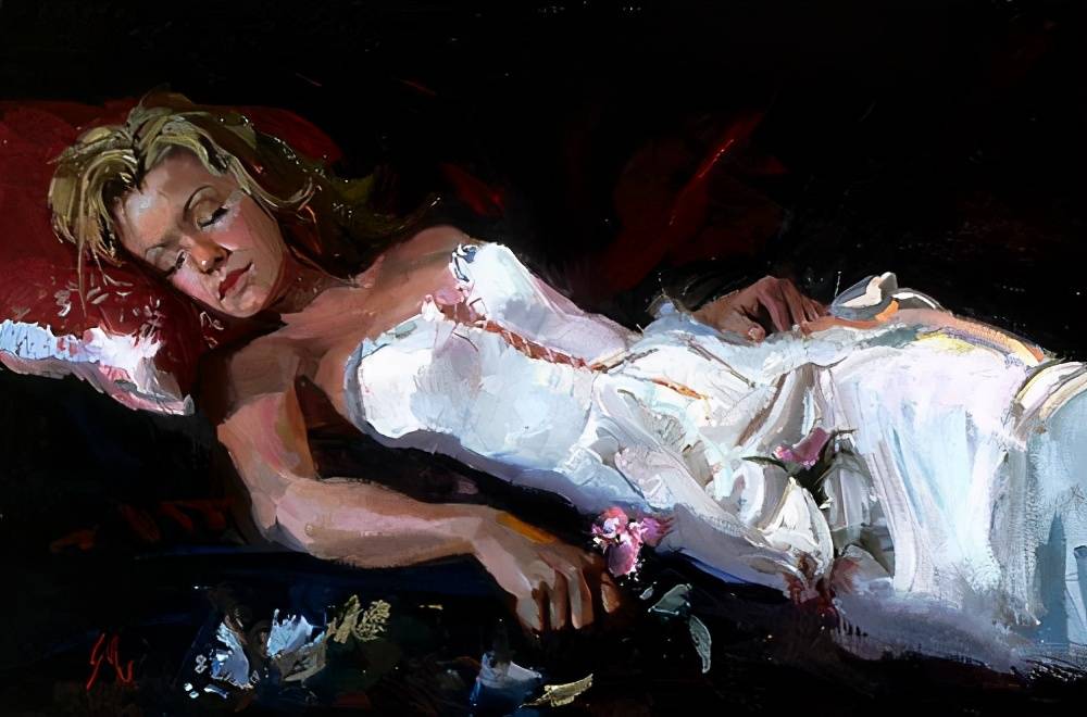 图片[3]-人体油画——性感慵懒的睡美人出自美国女艺术家的笔下-魔性次元
