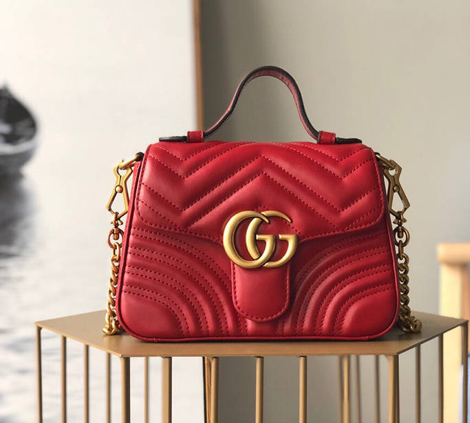 古驰gucciggmarmont系列包包简洁大方双g也能美上天