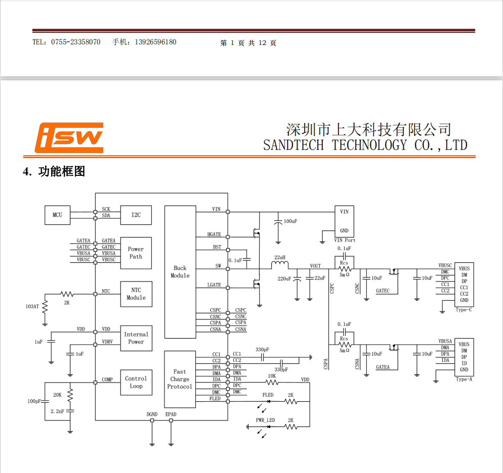 SW3516支持PD的多快充协议双口A+C独立限流芯片_输出