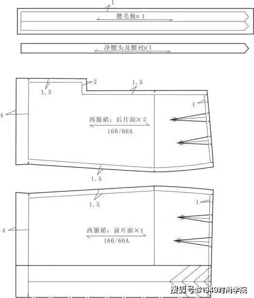 百搭潮流单品西装裙的制作和推板方法