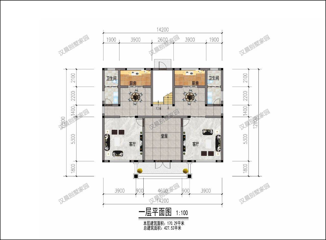 3款共堂屋共楼梯的新农村双拼别墅,我选第二款好看又实用