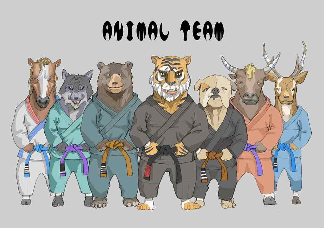 jiujitsu animal team & sports巴西柔术动物海报集