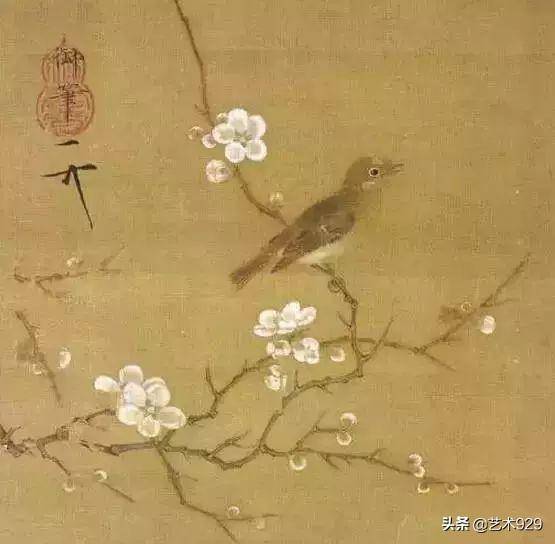 宋徽宗 花鳥 宋元名人花鳥合璧冊宋徽宗杏花鸚鵡- 故宮