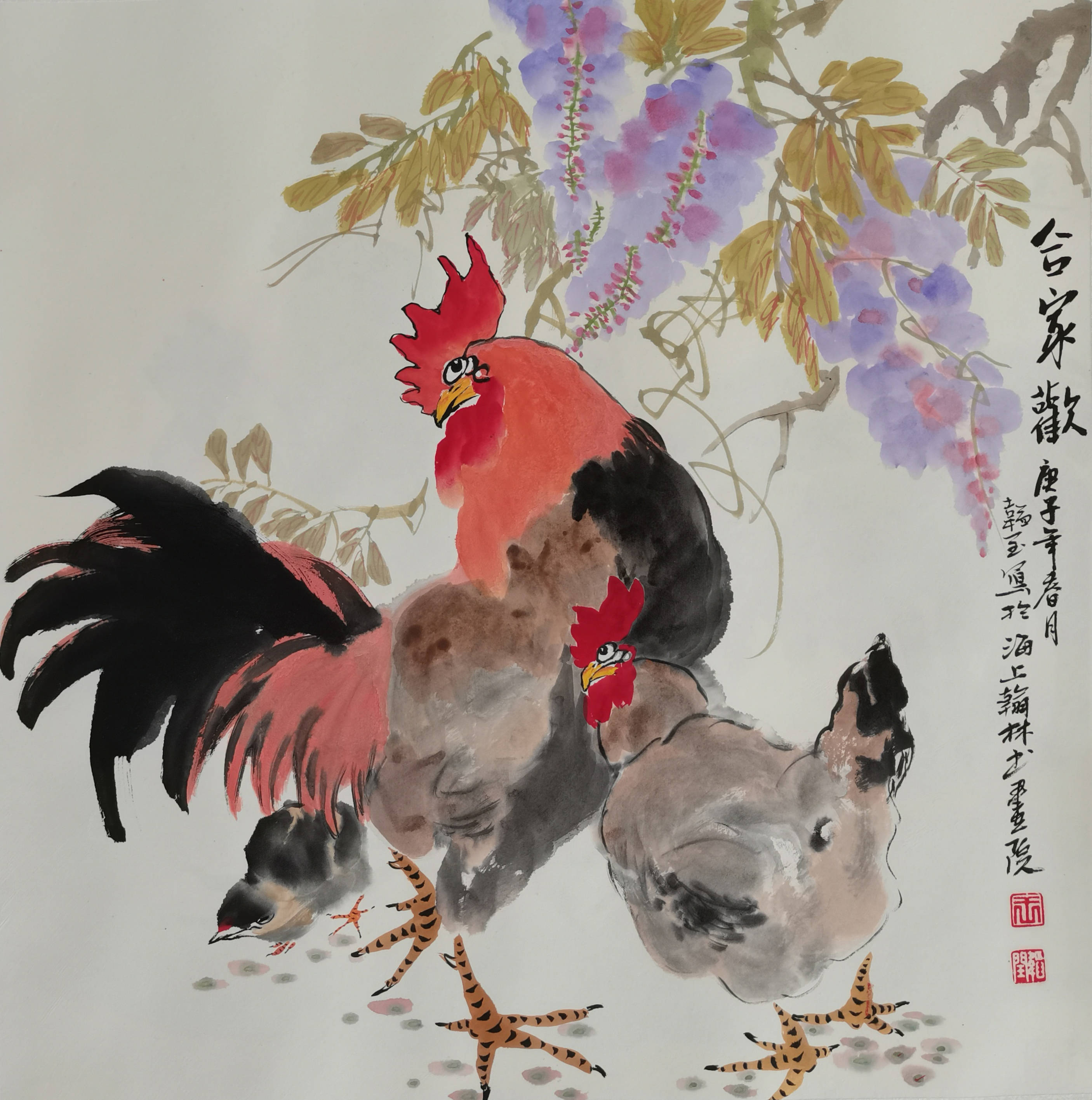 王先生画鸡,是照鸡画鸡的过程,以写生为视角,对鸡的姿态神态习性了然