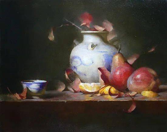 美国画家大卫·里德尔的静物油画作品有节奏的色彩，扎实的构图功底！_搜狐网
