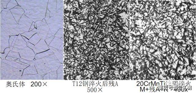 铁素体,奥氏体,渗碳体,珠光体,贝氏体,魏氏组织,马氏体,莱氏体