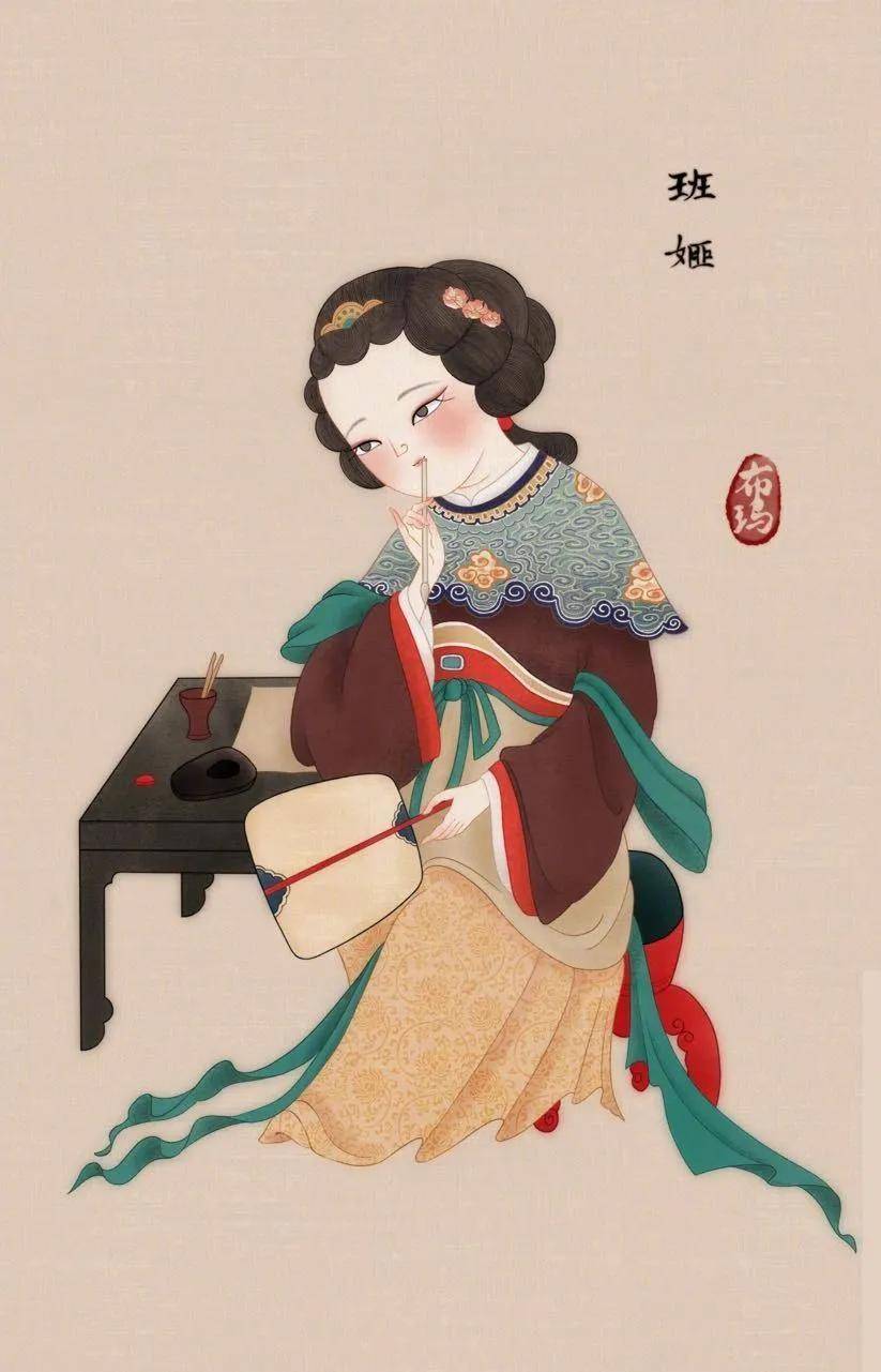 可爱的古代女神插画