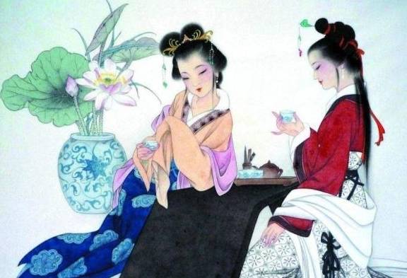 古代未婚女子在梳妆打扮时,喜欢在脸上贴""""黄花"""",用黄颜色在额上