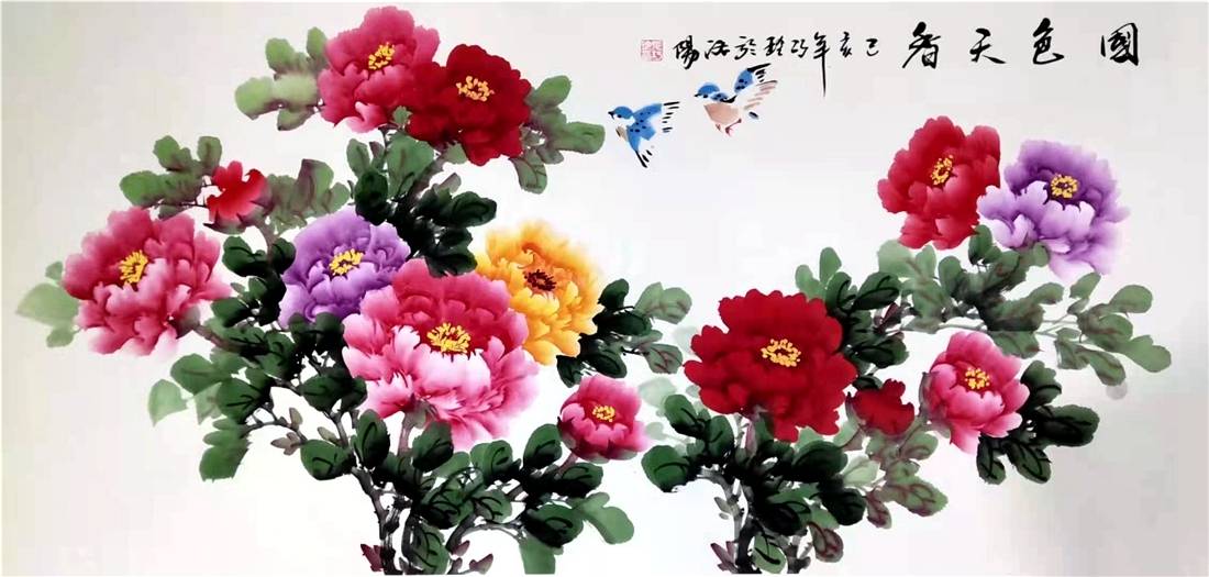 著名画家张巧玲探索创新牡丹画等作品端庄大方娇艳多姿雍容华贵_洛阳