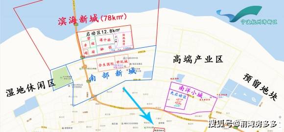 杭州湾新区商务新城区板块由南部新城和滨海新城组成.