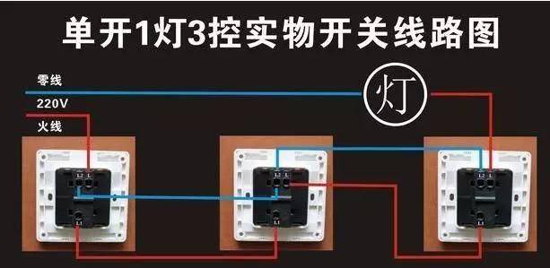 三个开关控制一盏灯怎么连接线路?附36种常见照明控制原理图!