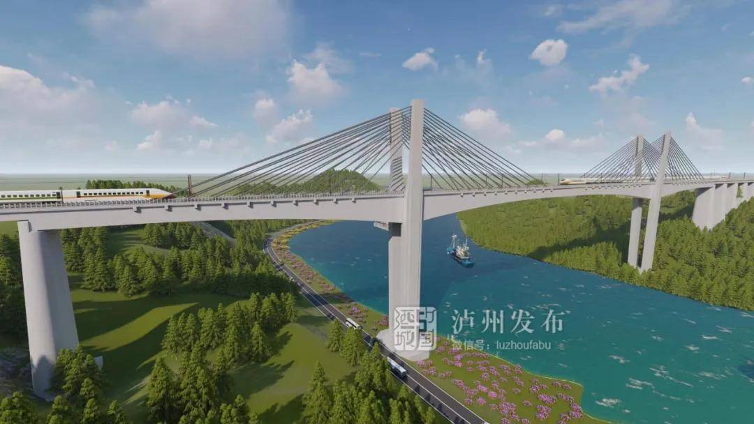 渝昆高铁泸州段沱江特大桥前期工程启动效果图先睹为快