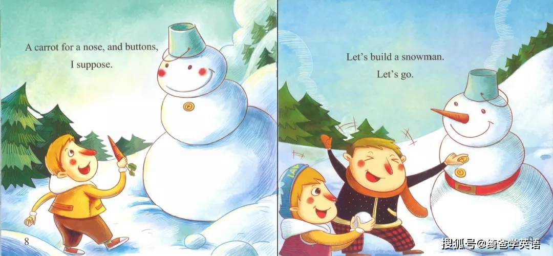 原创英语启蒙:绘本精读 手工游戏-let"s build a snowman