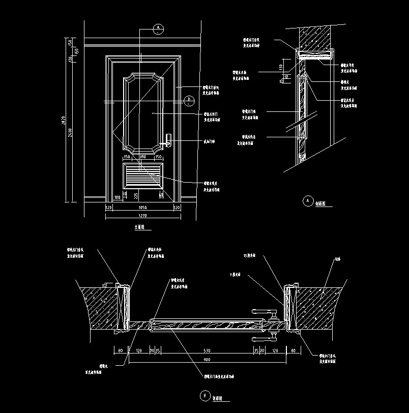 双开门节点大样其他种类门节点大样图感应门消防门石材暗门门窗洞口