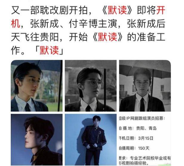 原创《默读》被影视化,双男主选角已定,有些不尽人意!
