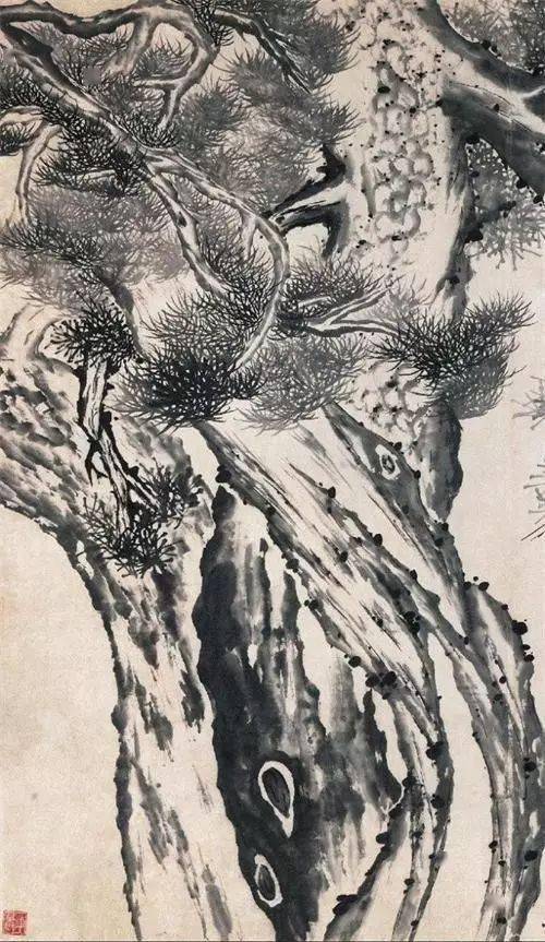 五松图五松图李鱓画松作品欣赏题识:有客要余画五松,五松五松都不同.