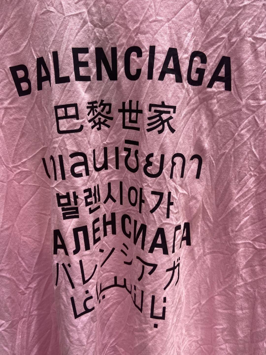 balenciaga巴黎世家七国语言圆领短袖系列