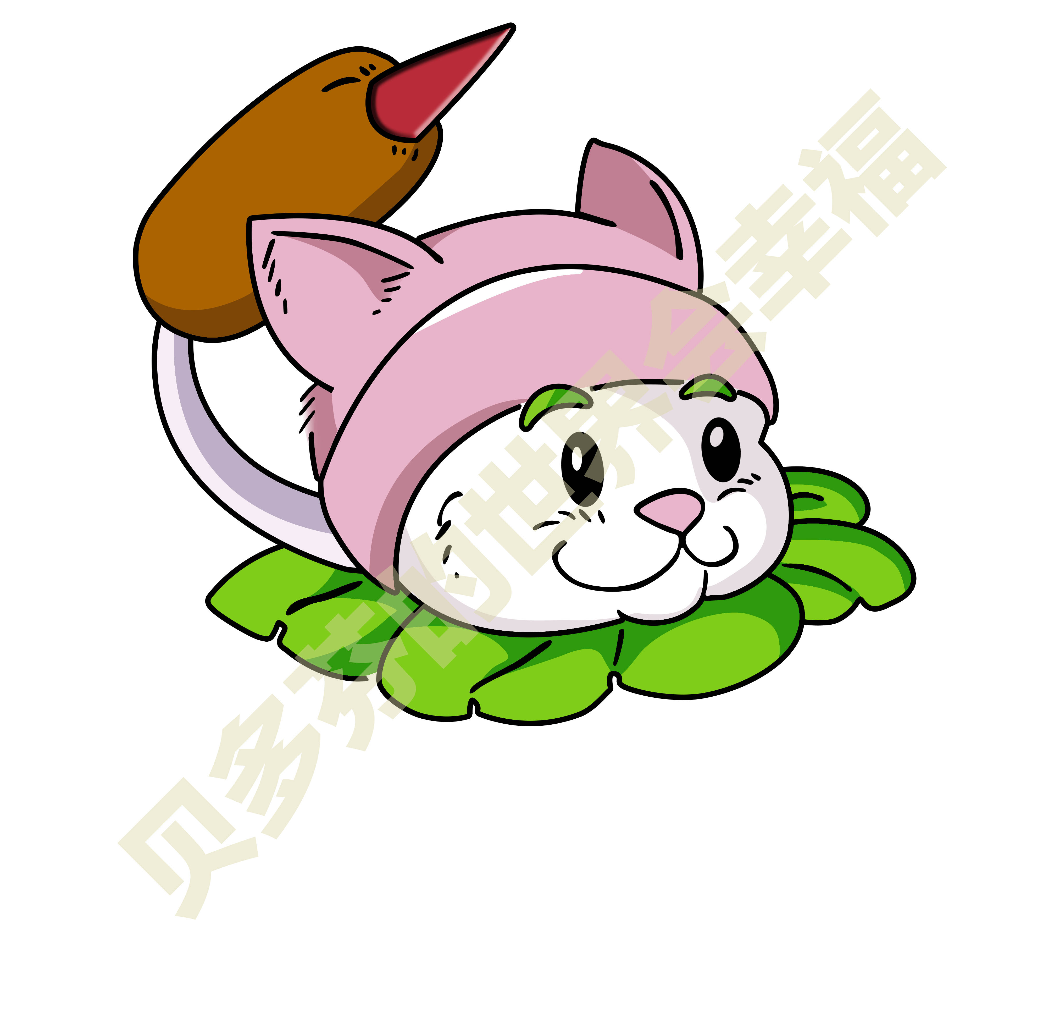 植物大战僵尸卡通香蒲猫psd卡通素材