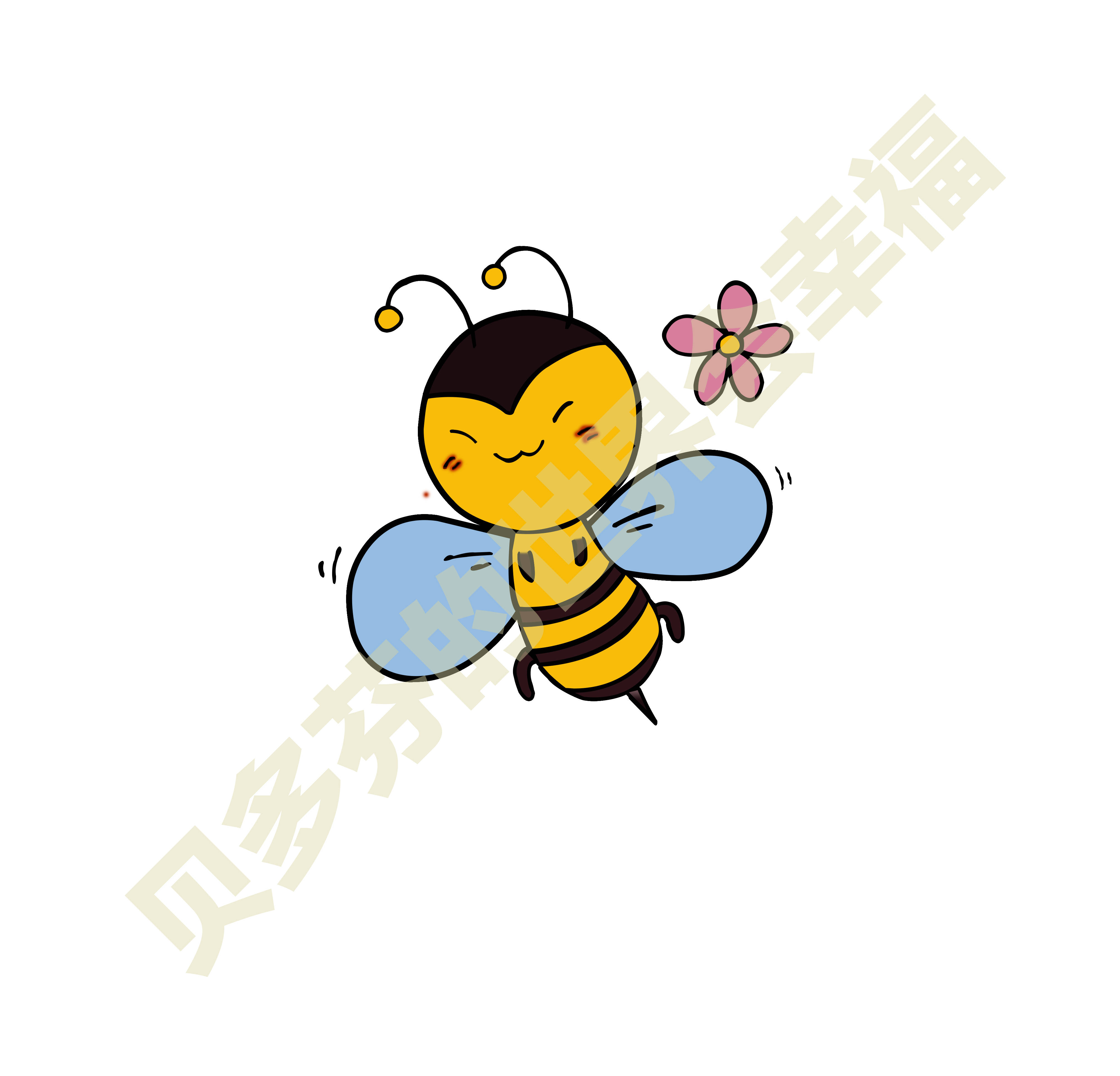 小蜜蜂psd卡通素材