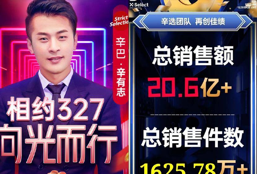 网红辛巴复出首播团队全员见证销量破20亿辛巴现场鞠躬致谢