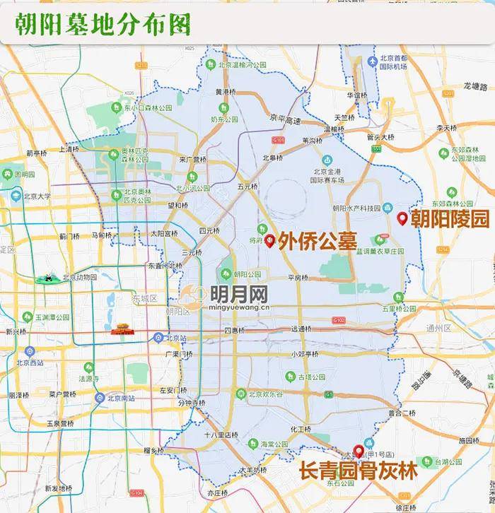 明月网:北京及其周边陵园墓地位置分布图