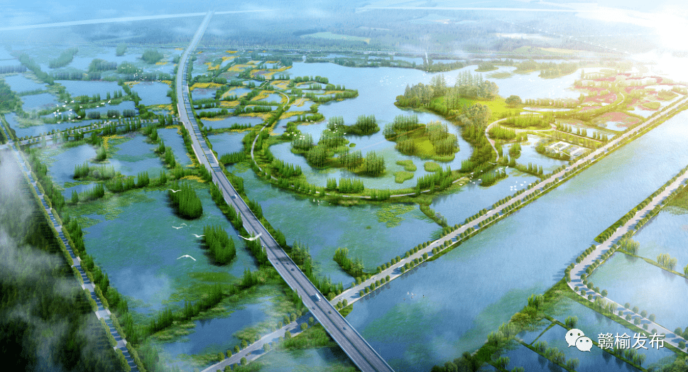 位于青口河以南,228国道两侧,分东西区施工,建设白鹭湿地公园.