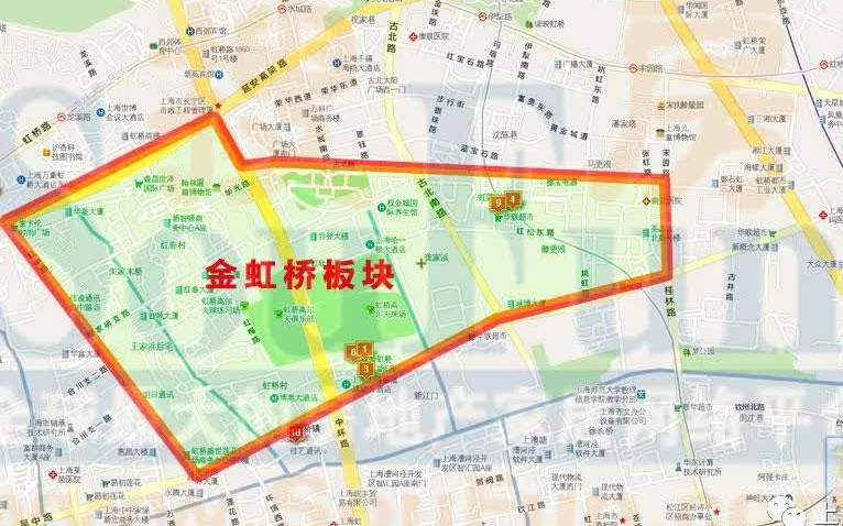 金虹桥板块区位条件得天独厚,不仅是深入市区腹地,紧邻长宁古北国际