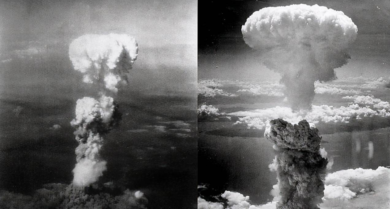 原子弹在广岛,长崎两市爆炸,瞬间几十万人生命化为灰烬,房屋建筑直接