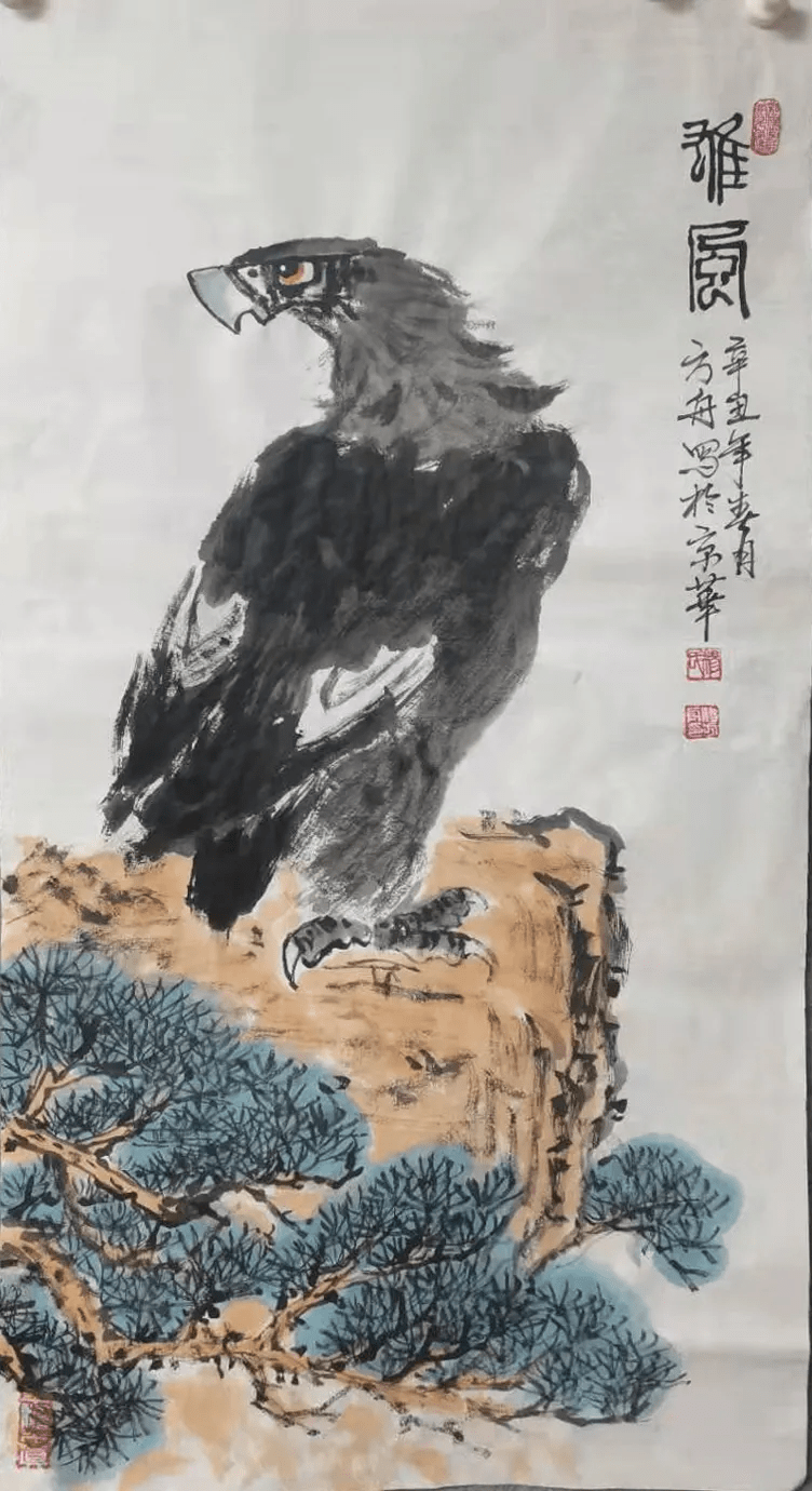 美协画家杨方舟,酷爱画鹰,被誉为亚洲鹰王