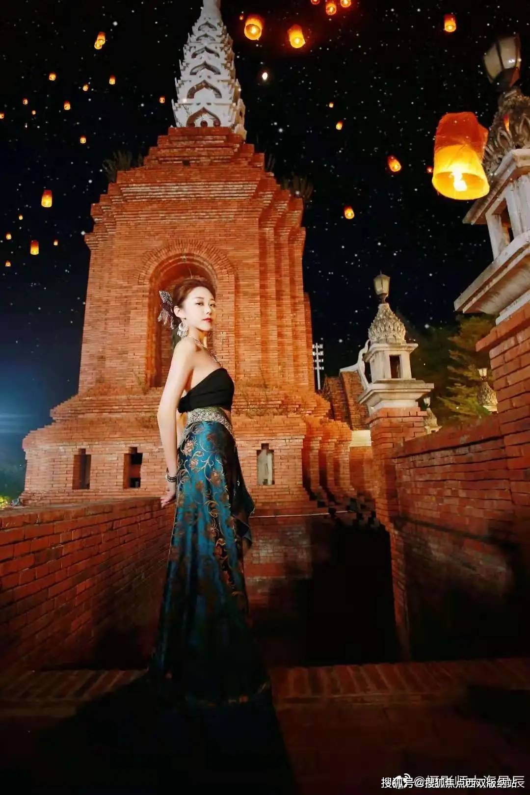 映着夜市的美丽星光拍照好不好看,你说了算~五一来告庄吧,做一天傣族