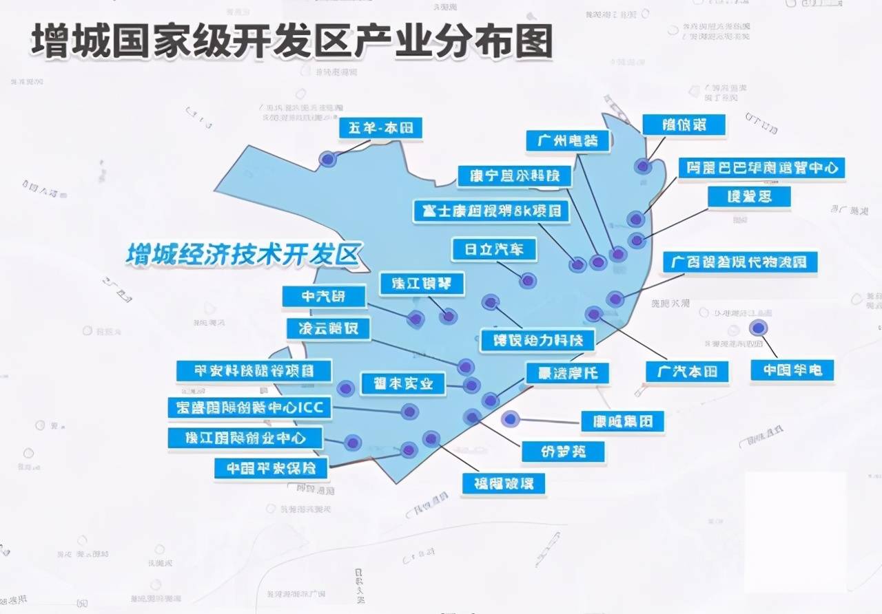 增城国家级开发区产业分布图广州东部交通枢纽中心商务区的蓝图逐渐