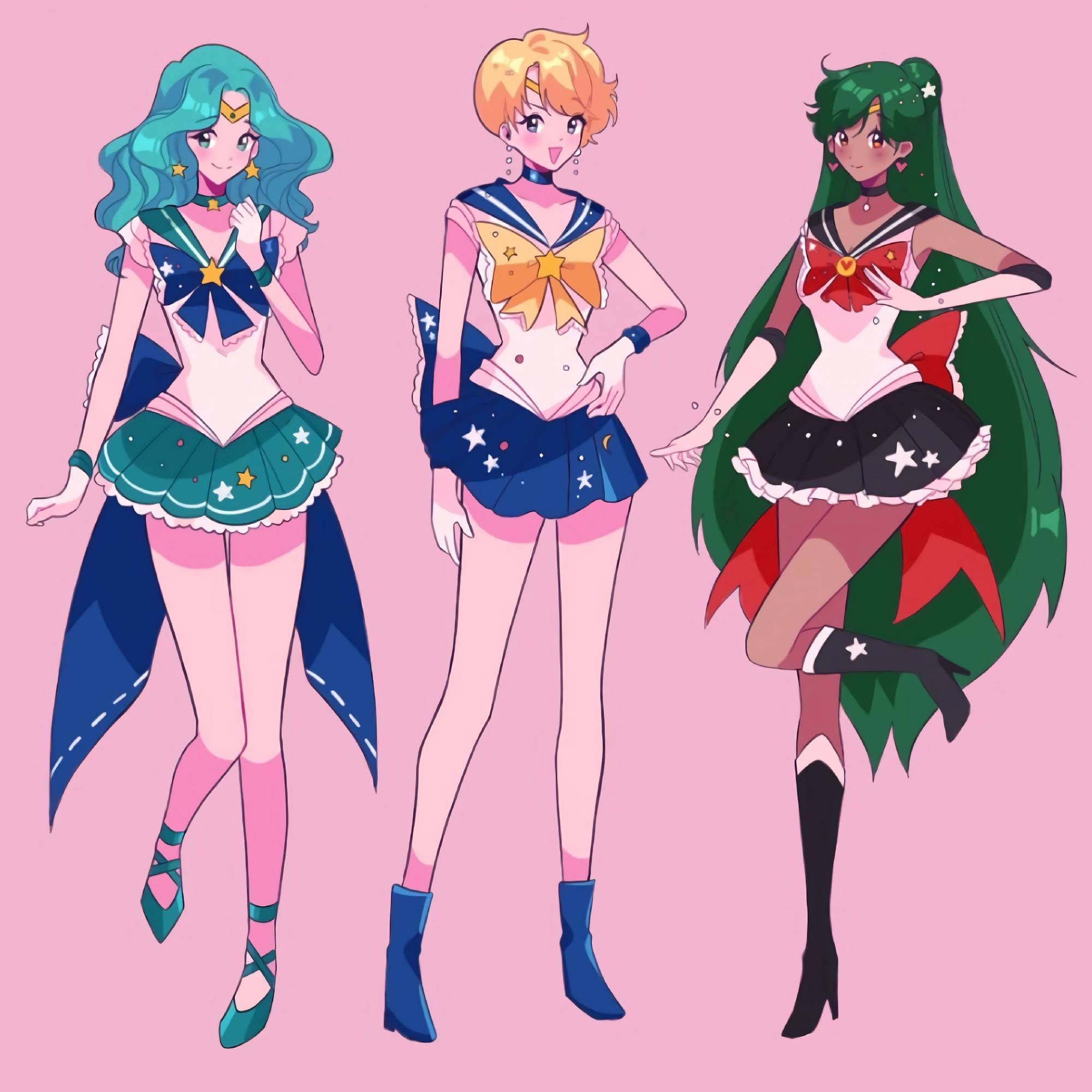 画师绘制《美少女战士》同人,改良版礼服和水手服,比原版更好看_角色
