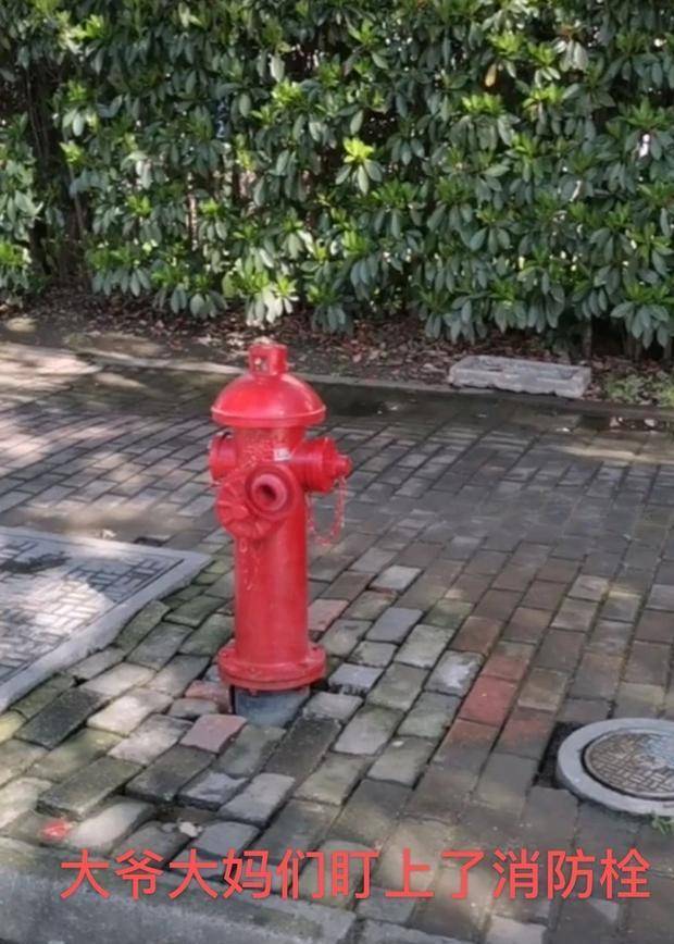 原创江苏苏州小区大爷大妈们为了省水跑到路边打开消防栓洗衣服