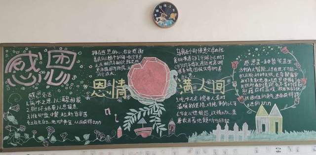 郑州市惠济区薛岗小学举办"学会感恩"主题黑板报评比活动