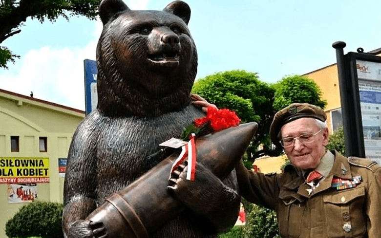 二战中的熊"兵":战场上搬运弹药,抽烟喝酒,还被授予军衔