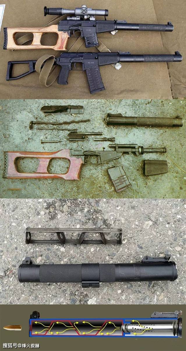 vss微声狙击步枪是专门为特种部队研发的,枪管自带硕大的一体式消声