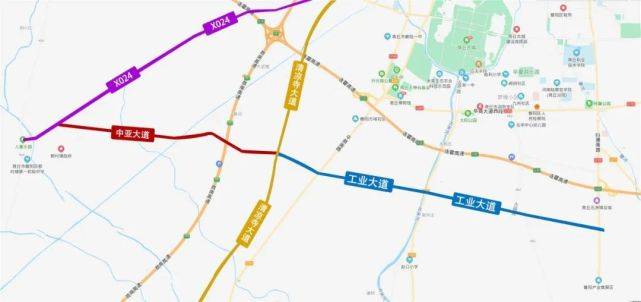 是工业大道西段延伸道路,可连接商柘快速路与x024