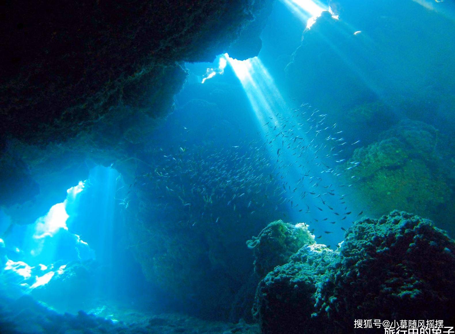 通过潜水运动和古海底遗迹的结合 吸引了不少游客.
