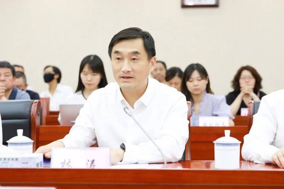 区委书记,南部新城管委会主任,党组书记林涛致辞