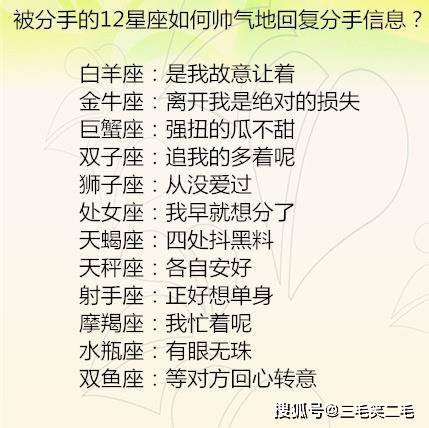 被分手的12星座如何帅气地回复分手信息?