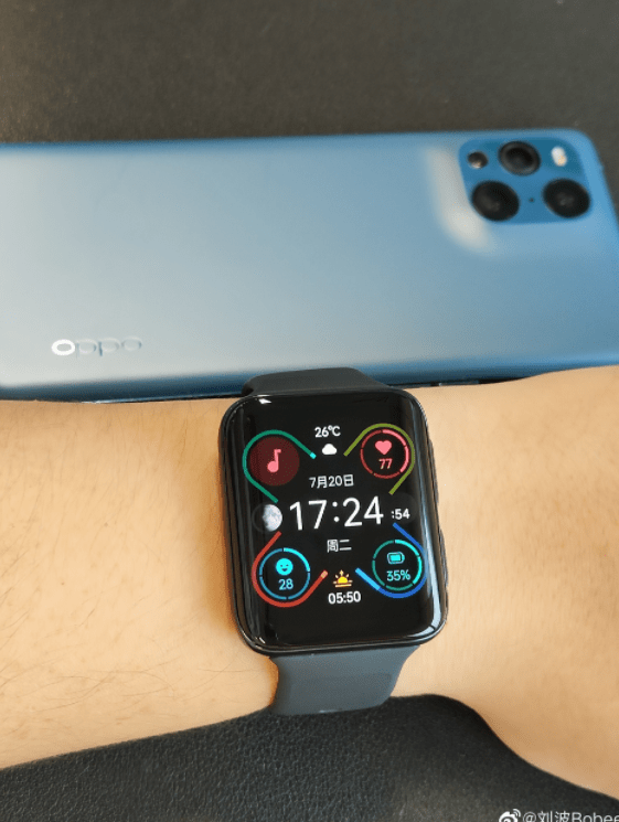 oppowatch242mm,oppowatch41mm oppo watch 2外观上或将采用方形微曲面设计,拥有42mm和46mm两个尺寸