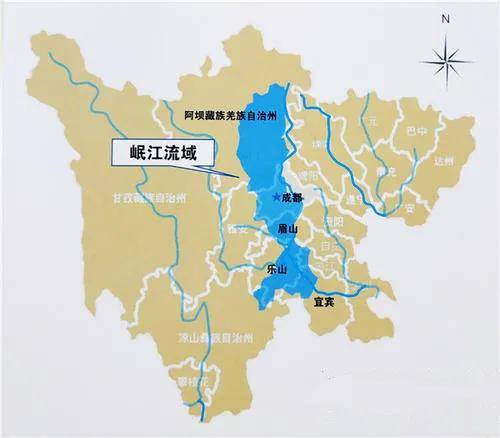 岷江流域示意图