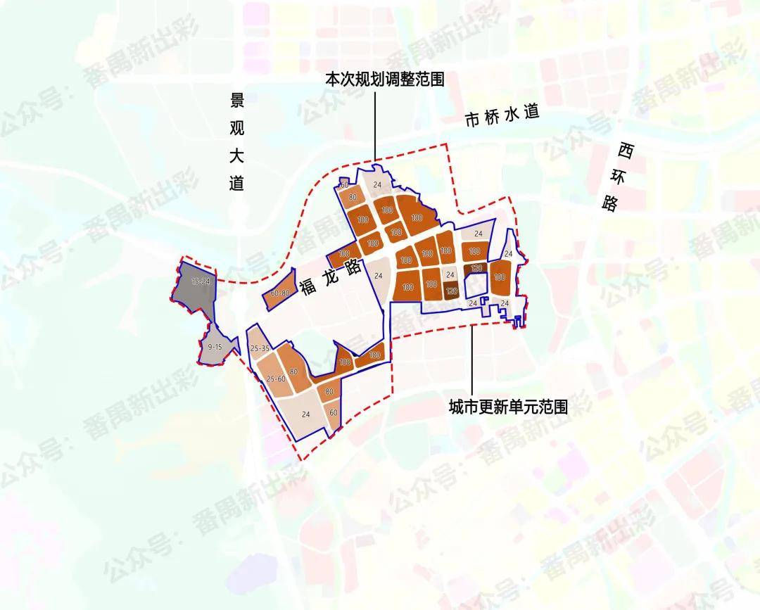 沿青萝路一线建筑控高60米,沿景观大道西侧地块建筑控高9-24米 (涉及